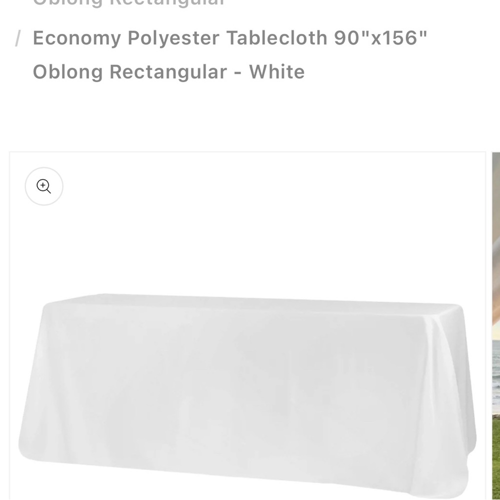 White Oblong Rectangular Tablecloth